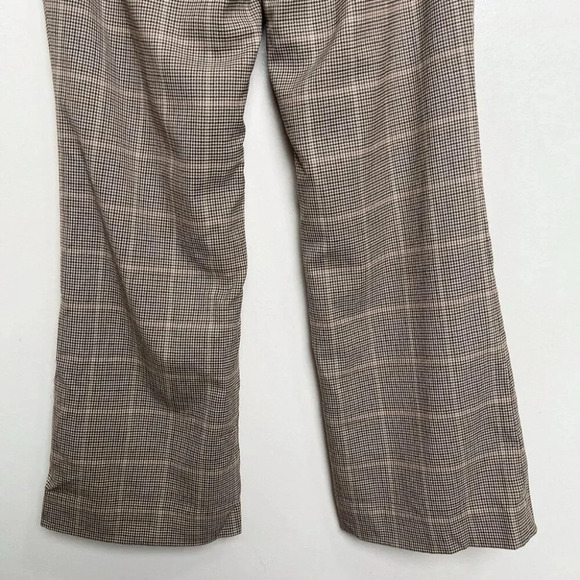 TABOTS Womens 10P Houndstooth Wide  Leg Brown Career Wool Trouser - Picture 13 of 14